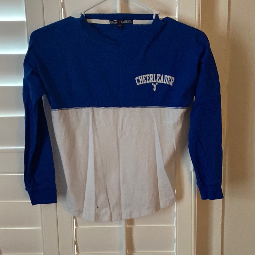 Blue and White Cheerleader Long Sleeve Tee